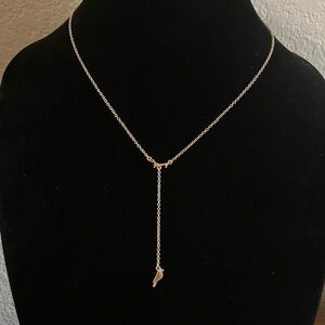 Chic Gold Bird‎ and Branch Dainty Lariat Necklace